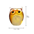 Gufo in vetro giallo soffiato a mano figurina decorazione casa altezza 9cm con dimensioni - Gufo Cartoon - Ambra