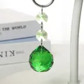 Emerald green faceted crystal drop ornament for lighting and home decor - Grass Green Octagonal Bead Pendant / Grass Green
