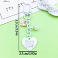 White zinc alloy heart and butterfly keychain with pearl and dimension markings - Baking Varnish Heart U-Shaped Clasp (ER2106)