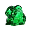 Exquisite green translucent crystal rabbit figurine Chinese zodiac table ornament - Grass Green Style