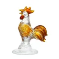 Elegante statuina di gallo in cristallo ambra e trasparente per decorazioni domestiche moderne - Stile Gallo Con Base (60mm) / Ambra