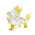 Squisita statuetta in cristallo del drago dello zodiaco cinese con eleganti accenti ambra - Mini Dragone / Oro