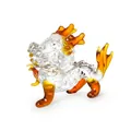 Statuetta di drago in vetro ambrato, ornamento zodiacale cinese del drago per la casa. - Mini Dragone / Ambra