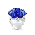 Elegant blue crystal roses in a heart-shaped vase for Mother's Day gifts. - Blue