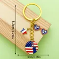 American Independence Day keychain with Statue of Liberty and star heart charms - Liberty Statue Star Glasses Style (ER1668)
