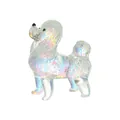 Iridescent crystal glass poodle figurine, miniature iridescent dog for desktop decor - Big Ear Dog (LSSJBJ419) / Medium (52*24*54mm)
