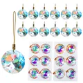 Juego de colgantes atrapasoles de cristal arcoíris de 30 mm con facetas brillantes. - Conjunto de Revestimiento de Color AB / 12 Piezas (30mm)