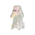 Miniature iridescent crystal glass poodle figurine with AB color finish for desktop decor - Curly Hair Dog (LSSJBJ419) / Medium (66*33*57mm)