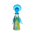 Elegante mini figura de ángel de cristal artesanal con acabado colorido para decorar - Ángel Colorido (LSSJBJ407) / 36x31x85mm / Azul lago