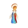 Exquisita figura de ángel de vidrio colorido hecha a mano mini adorno de escritorio regalo - Ángel Colorido (LSSJBJ407) / 36x31x85mm / Rojo Rosa