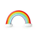 Hand-blown colorful glass rainbow ornament with white cloud base for desk decoration - Rainbow with White Cloud Base / 43x25mm