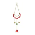Detail van kristallen zonnevanger met maan, vlinders en rode gefacetteerde kralen - Rode Maan Hanger (LSGJ156-157) / Rood