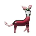 Detailed view of a handmade maroon glass donkey figurine with glossy finish - 53*36*49mm 17g