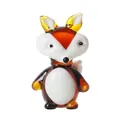Vista detallada de una figura de zorro de cristal hecha a mano diseño color naranja - Zorro / Ámbar