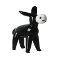 Handcrafted black glass donkey figurine, cute cartoon animal ornament for car or desk - 53*18*55mm 30g / Black Slim Forward Donkey