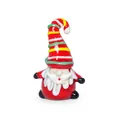 Figura de gnomo de Papá Noel de cristal artesanal con gorro a rayas para decorado navideño - Papá Noel - Rojo / 41.6x27.5x65.5mm