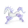 Squisita statuetta di cavallo in vetro soffiato viola e trasparente con dettagli in cristallo - Cavallo