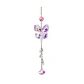 Detailed view of an AB color crystal suncatcher with a beautiful iridescent butterfly design. - Butterfly Pendant / Total Length About 33cm