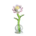 Intricate pink and clear crystal sunflower ornament with faceted glass vase detail. - Diamond Flower / Width 6.5CM x Height 16CM / Pink