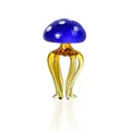 Figurine de méduse champignon en verre bleu et ambre faite à la main décoration - Style Méduse Bleu Moyen / 31x57mm