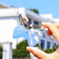 Handgehaltener Kristall Schmetterling Sonnenfänger mit Regenbogeneffekt für Garten - Schmetterling (Transparent) / BL Kette