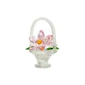 Eleganter rosa Kristallblumen-Korb als Tischdeko für das Zuhause oder als Geschenkidee - 76*125mm / Rosa