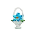 Schönes blau facettiertes Kristall-Blumenkorb Ornament für elegante Schreibtischdeko - 76*125mm / Seeblau