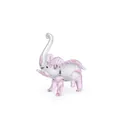 Elegante statuina di elefante in cristallo di vetro rosa e trasparente per la casa o l'ufficio - Dumbo Elefante / 60x20x66mm / Rosa