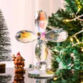 Iridescent multi-faceted crystal cross ornament shown in a festive holiday setting. - Corn Ball Cross / 140*175mm / AB Color