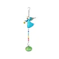 Decorative blue angel garden suncatcher with rainbow beads and green speckled glass ball ornament - Blue Angel Blue Ball
