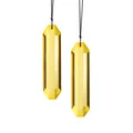 Detailansicht facettierter gelber Kristallprismen-Sonnenfänger an minimalistischen Schnüren - 120 Long Strip - Golden