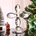 Elegant crystal cross ornament with multi-faceted diamond cut for festive home decorations - Corn Ball Cross / 140*175mm / Clear