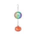 Rainbow hummingbird wind spinner with red speckled glass ball garden ornament - Bird Red Ball / Total Length approx 35cm