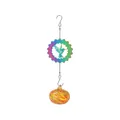 Outdoor hummingbird wind spinner ornament with colorful hanging glass drop ball decoration - Hummingbird Yellow Ball