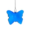 Pendentif attrape-soleil papillon en cristal bleu pour le jardin et la terrasse - Papillon (Bleu Paon) / Chaîne BL