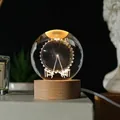 Primo piano di una sfera di cristallo incisa al laser 3D con ruota panoramica - Ruota Panoramica / Sfera 60mm/Base USB 5x5