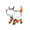Klare und bernsteinfarbene Hundefigur aus Glas, glänzend poliert für Tischdekoration - Bernstein