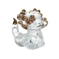 Handcrafted crystal cartoon dragon figurine with elegant gold-plated accents decor - Transparent Gold Cartoon Dragon