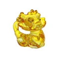 Exquisite translucent yellow crystal dragon figurine for home or office desk decor. - Golden Cartoon Dragon