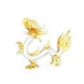 Vue détaillée d'une figurine de dragon du zodiaque chinois en cristal doré brossé. - Zodiaque Chinois - Dragon