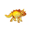 Amber translucent glass Triceratops dinosaur figurine for home office desktop decoration - Triceratops Figurine / Gold