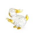 Elegante statuetta di coniglio zodiacale in cristallo spazzolato oro per decorazioni - Zodiaco Cinese - Coniglio