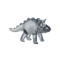 Handcrafted grey crystal triceratops figurine dinosaur glass ornament for home decor - Triceratops Figurine / Plated Gray