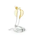Figurine de cobra en cristal fait main avec coiffe dorée pour décoration de luxe. - Zodiaque Chinois - Serpent