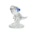 Handgemaakt kristallen dinosaurusfiguur met blauwe accenten op een mooie ronde voet - Blue Dinosaur Statue