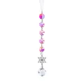 Atrapasol de cristal con cuentas octogonales AB y colgante de copo de nieve - Cinta de Copo-Forma de Bola / Longitud Total 34cm/13g