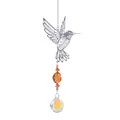Atrapasol de cristal con forma de colibrí, cuentas naranjas y colgante de bola iridiscente - Estilo Colibrí