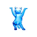 Kreativer blauer durchscheinender Katzen-Stifthalter Dekoration für Schreibtisch - Enchanting Cat / 58*32*78mm (68g) / Mittelblau