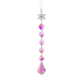 Iridescent crystal suncatcher with snowflake charm and octagonal beads for home decor - Snowflake Ribbon-Maple Leaf