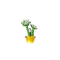 Figura decorativa de cactus en miniatura de vidrio con tallos verdes y maceta ámbar - Flor de Loto / 46*30*70mm